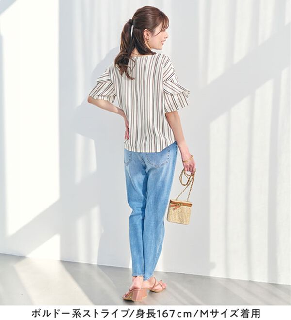 alotta（アロッタ）の「【４つの機能付】ひんやりフリル袖ブラウスＴシャツ（ブラウス）」｜詳細画像