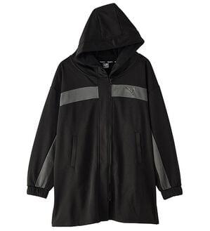 RANAN（ラナン）の「＜ｐｕｍａ＞ワンライン　フリースフーディ（ハーフコート）」｜ブラック