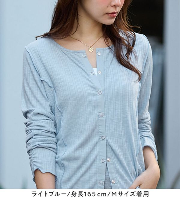 Viola e Viola（ヴィオラ エ ヴィオラ）の「針抜きシアードットボタンカーデ（その他カーディガン）」｜詳細画像