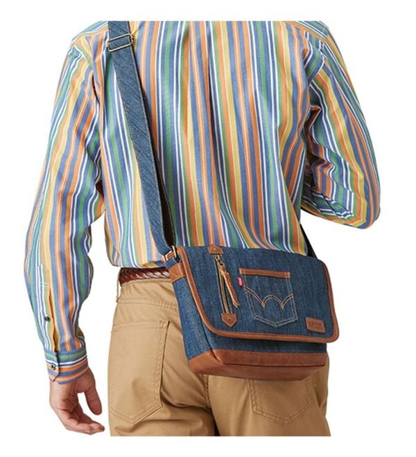 「＜ＥＤＷＩＮ＞ポケット付きデニムバッグ（メンズショルダーバッグ）」｜詳細画像