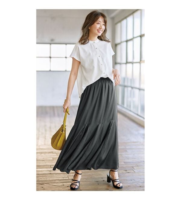 GeeRA（ジーラ）の「切替フレアーロングスカート（ロングスカート）」｜詳細画像