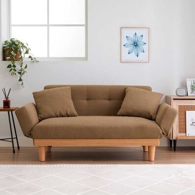 iellio（イエリオ）の「肘リクライニング木飾り付ソファＲｏｓｉｅ＜１．５人掛＞（ソファ）」