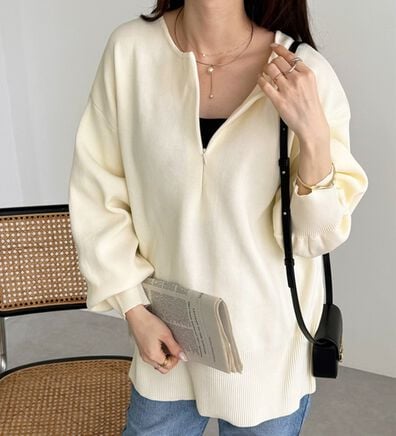 GeeRA（ジーラ）の「ハーフジップニットプルオーバー（ニット・セーター）」