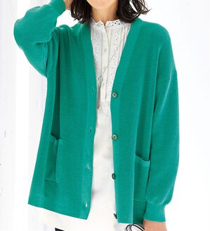 BELLUNA（ベルーナ）の「抗菌防臭で爽やか！あぜ編ニットカーディガン（ニットカーディガン）」｜詳細画像