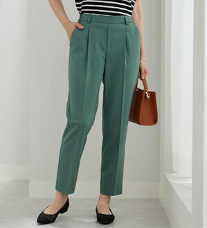 BELLUNA（ベルーナ）の「【選べる2丈】メランジストレッチ素材テーパードパンツ（テーパードパンツ）」｜グリーン