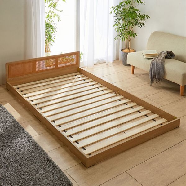 【新品未使用】ベルーナ すのこベッド 棚付き NEW高さが変えられる棚付すのこベッド ＜収納ベッド ベッド