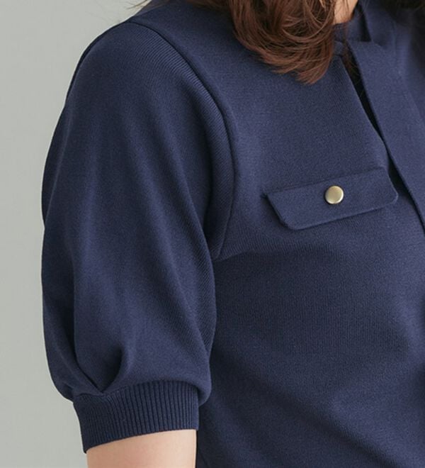 Pierrot（ピエロ）の「リネンタッチボウタイポケットニット（ニット・セーター）」｜詳細画像