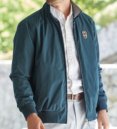 「＜ダンロップ・リファインド＞裏チェックデザインブルゾン（メンズブルゾン）」