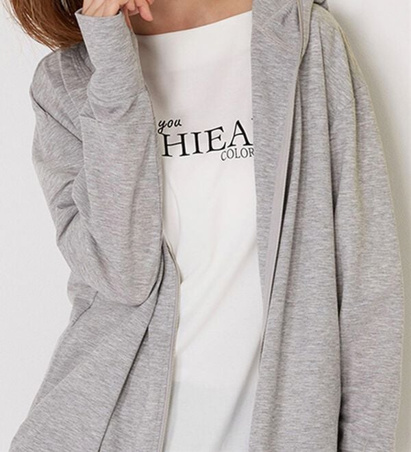 BELLUNA（ベルーナ）の「【接触冷感】絶対に焼けたくない！後プリーツＵＶパーカー（パーカー）」｜杢グレー