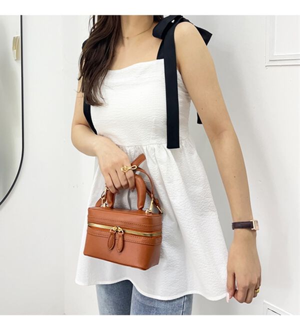 GeeRA（ジーラ）の「バイカラーぽこぽこリボンビスチェ（ブラウス）」｜詳細画像