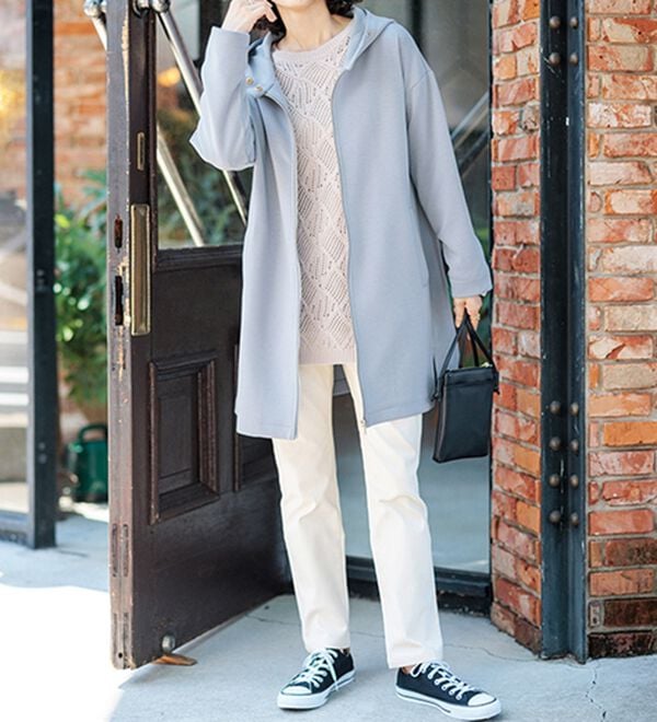 BELLUNA（ベルーナ）の「衿デザインロング丈パーカー（パーカー）」｜詳細画像