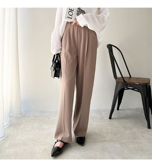 GeeRA（ジーラ）の「美脚魅せタックワイドスラックスパンツ（ワイドパンツ・ガウチョ）」｜詳細画像