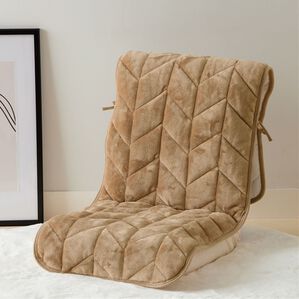 iellio（イエリオ）の「あったかフランネルチェアカバー＜座椅子カバー・こたつ椅子カバー・吸湿発熱・抗菌防臭＞（チェアカバー・チェアパッド）」｜ベージュ