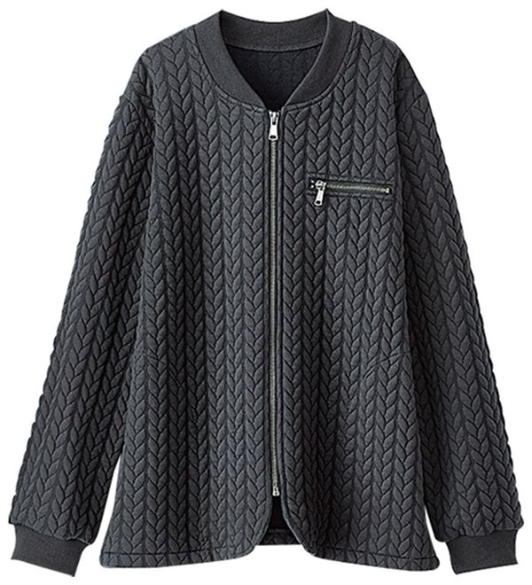 BELLUNA（ベルーナ）の「やわらかふくれジャカードショートブルゾン（ブルゾン）」｜詳細画像