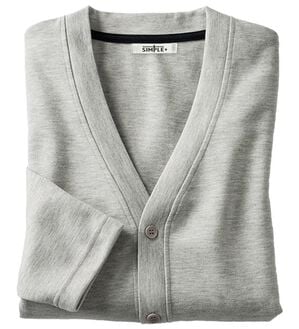 「＜シンプル＆プラス＞毎日活躍！お買得カーディガン（メンズカーディガン）」｜杢グレー