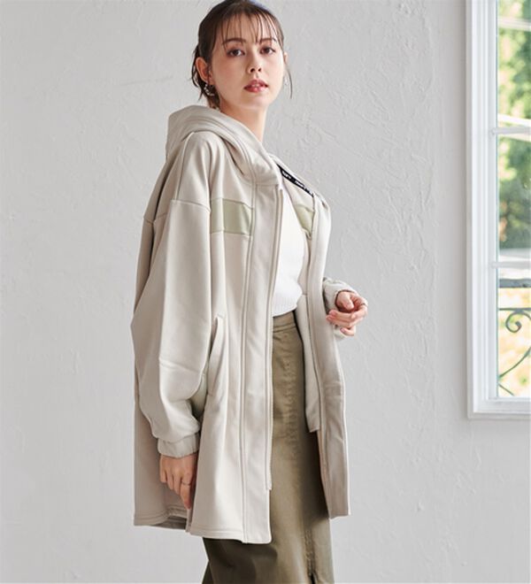 RANAN（ラナン）の「＜ｐｕｍａ＞ワンライン　フリースフーディ（ハーフコート）」｜詳細画像