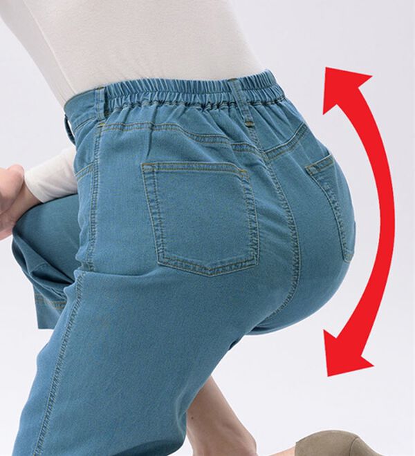 ルフラン（ルフラン）の「通気性抜群！サラサラ軽いデニムパンツ（クロップドパンツ）」｜詳細画像