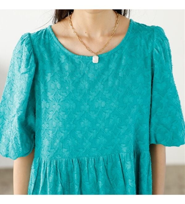 GeeRA（ジーラ）の「ジャカードパフスリーブワンピース（その他ワンピース）」｜詳細画像