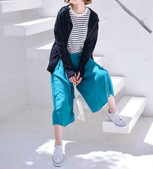 BELLUNA（ベルーナ）の「絶対に焼けたくない！後プリーツＵＶパーカー（パーカー）」｜ネイビー