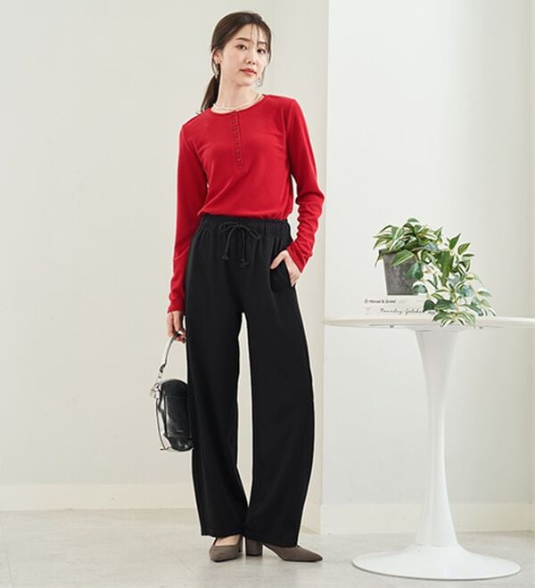 BELLUNA（ベルーナ）の「シュッと体型カバー　ジャストフィットバレルパンツ（フルレングスパンツ）」｜詳細画像