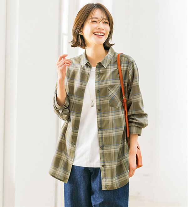 ルフラン（ルフラン）の「【３色組】爽＊シアーチェックシャツ（シャツ）」｜詳細画像