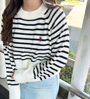 GeeRA（ジーラ）の「【ＵＳ．ＰＯＬＯ　ＡＳＳＮ】ショート丈ニット（ニット・セーター）」｜詳細画像