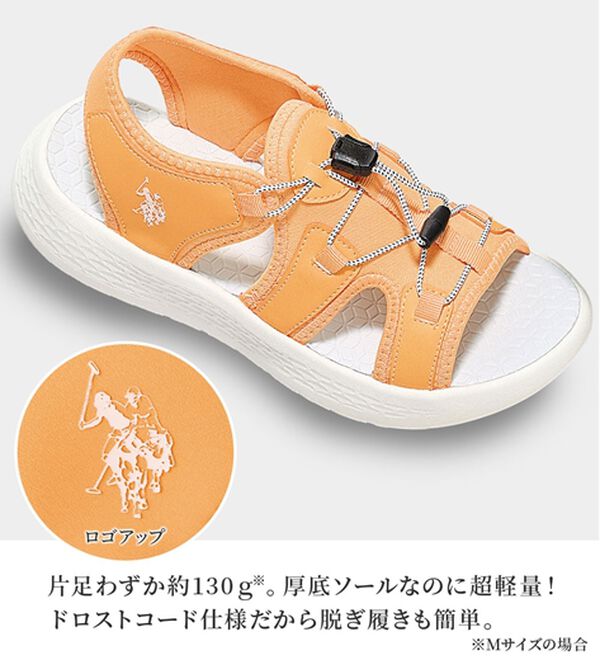 RANAN（ラナン）の「＜Ｕ．Ｓ．ＰＯＬＯ　ＡＳＳＮ．（ユーエス　ポロ　アッスン）＞超軽量！幅広レースアップスポーツサンダル（サンダル・ミュール）」｜詳細画像