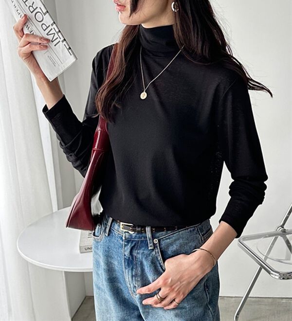 GeeRA（ジーラ）の「シアースラブハイネックトップス（カットソー）」｜詳細画像