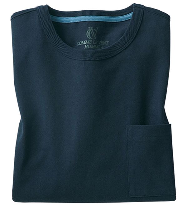 「綿１００％ベーシックＴシャツ（メンズＴシャツ）」｜ネイビー