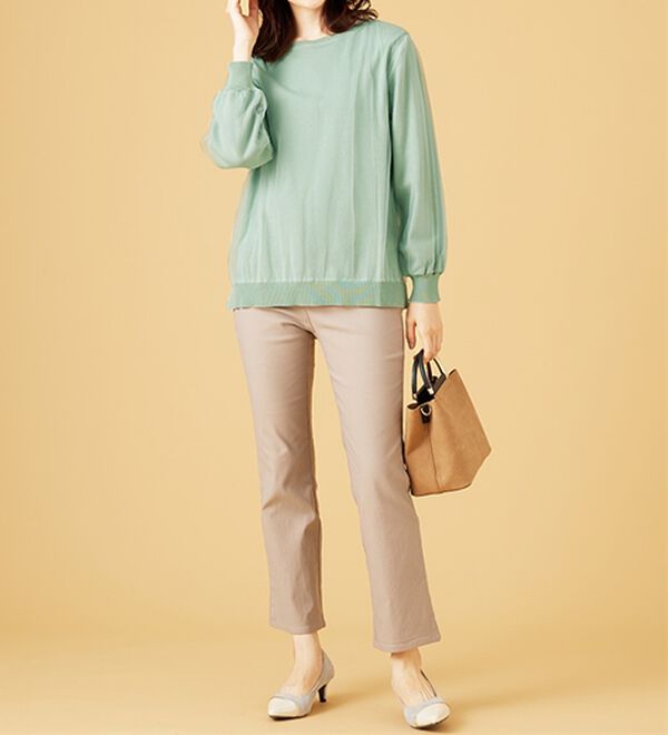 BELLUNA（ベルーナ）の「チュール重ねニットプルオーバー（ニット・セーター）」｜詳細画像