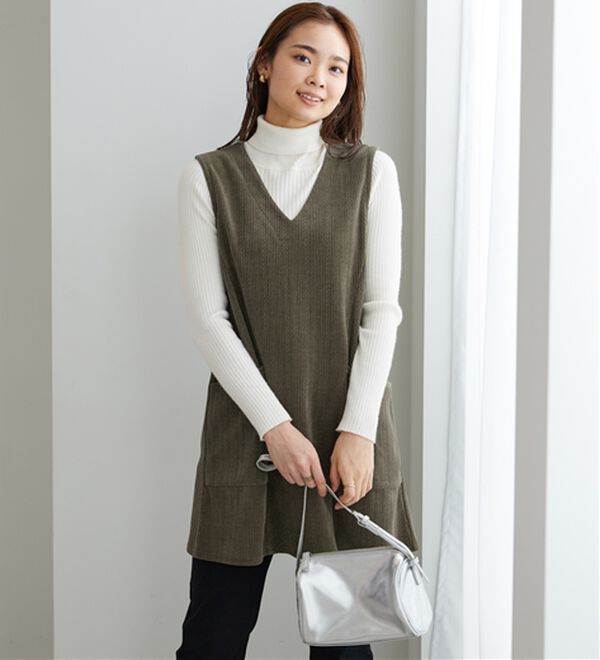 BELLUNA（ベルーナ）の「モールジャカード素材ジャンパースカート（ジャンパースカート）」｜詳細画像