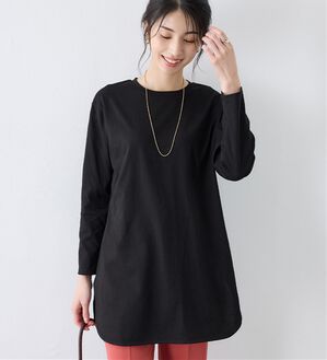 Viola e Viola（ヴィオラ エ ヴィオラ）の「ひんやり＆さらり綿混チュニックＴシャツ（チュニック）」｜ブラック／長袖