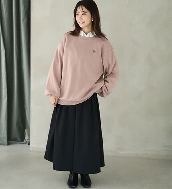 A HAPPY MARILYN（アハッピーマリリン）の「【Ｌ～８Ｌ】【ハピぽか裏起毛】２デザインから選べる刺繍トレーナー 毛玉になりにくい（トレーナー・スウェット）」｜詳細画像