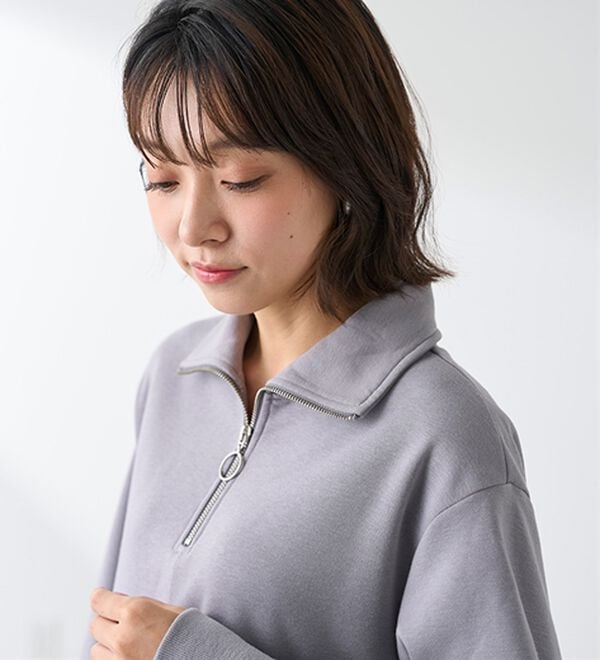 BELLUNA（ベルーナ）の「あったかキレイ！大人のハーフジップチュニック（チュニック）」｜詳細画像