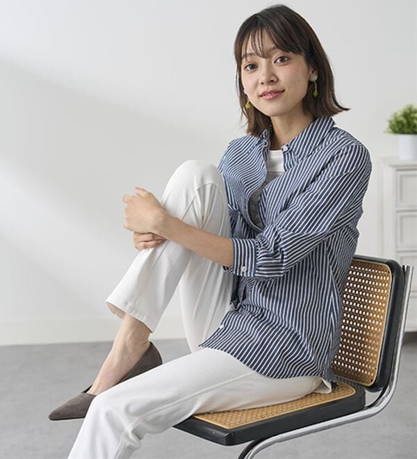 BELLUNA（ベルーナ）の「【選べる裏側】ぐん伸びニットデニムパンツ（フルレングスパンツ）」｜詳細画像