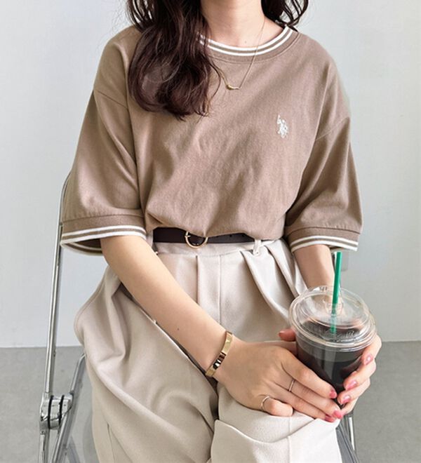 GeeRA（ジーラ）の「【ＵＳ．ＰＯＬＯ．ＡＳＳＮ】ライン配色Ｔシャツ（Tシャツ）」｜詳細画像