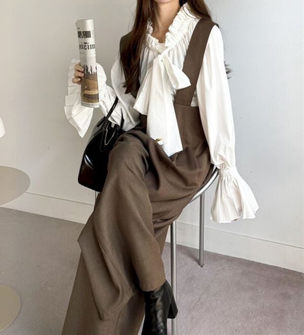 GeeRA（ジーラ）の「フロントジップハイウエストサロペット（オールインワン）」｜詳細画像