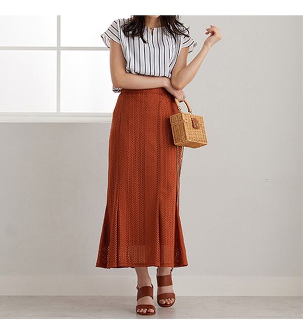 BELLUNA（ベルーナ）の「レース使いフレアーデザインスカート（ロングスカート）」｜詳細画像