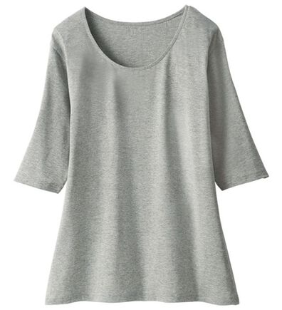 「綿１００％汗ジミ対策　５分袖プルオーバー（肌着・インナーウェア）」