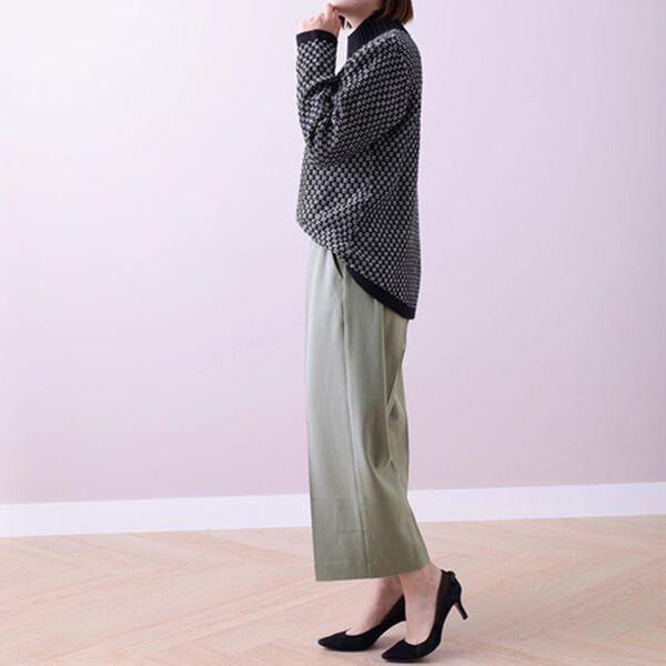 BELLUNA（ベルーナ）の「ストレッチ素材ベルト付ワイドパンツ（ワイドパンツ・ガウチョ）」｜詳細画像