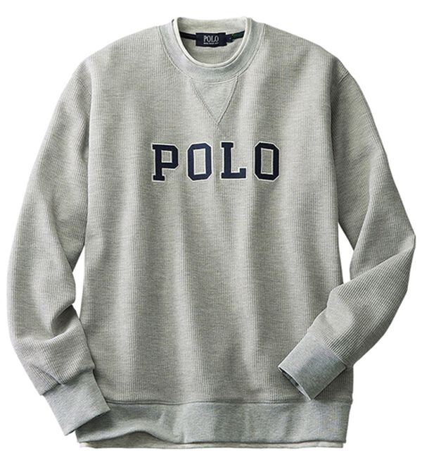 「＜ポロ・ビーシーエス＞ワッフルレイヤードトレーナー（メンズトレーナー）」｜グレー