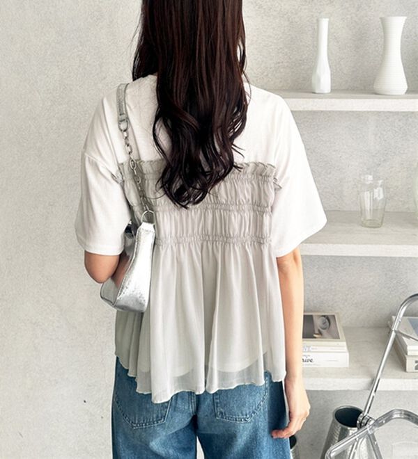 GeeRA（ジーラ）の「シアービスチェドッキングＴシャツ（カットソー）」｜詳細画像