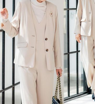 GeeRA（ジーラ）の「ジャケット＆ブラウス＆オールインワン3点セットスーツ（その他スーツ）」