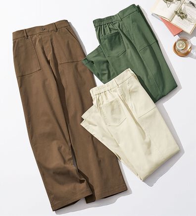 BELLUNA（ベルーナ）の「ひんやり綿混ハイパー美脚ストレッチワイドパンツ（フルレングスパンツ）」