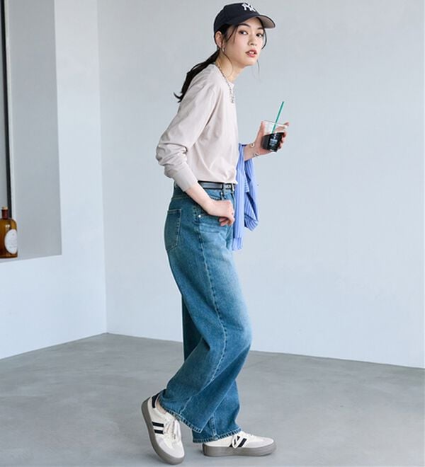BELLUNA（ベルーナ）の「【汗ジミ対策◎】＜エアリーアイスコットン＞オーバーサイズＴシャツ【選べる袖丈】（カットソー）」｜詳細画像