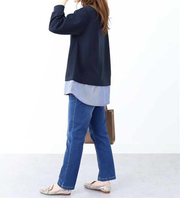 BELLUNA（ベルーナ）の「ワイドネックデザインシャツ切替チュニック（チュニック）」｜詳細画像