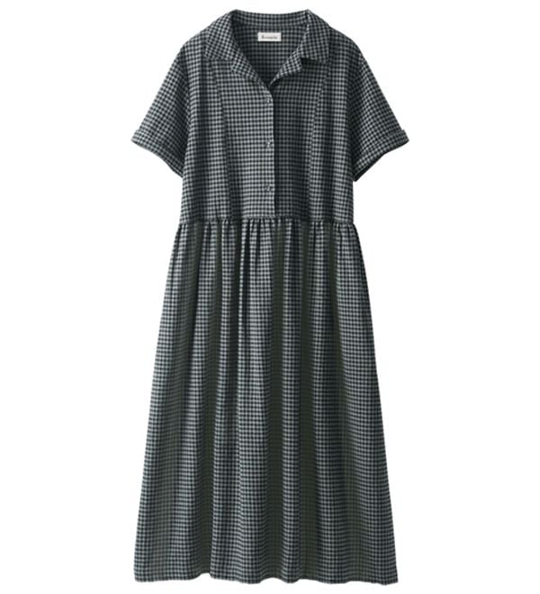 BELLUNA（ベルーナ）の「＜＆ｃｏｃｏｃｈｉ＞サラリ綿混素材チェック柄ワンピース（シャツワンピース）」｜詳細画像