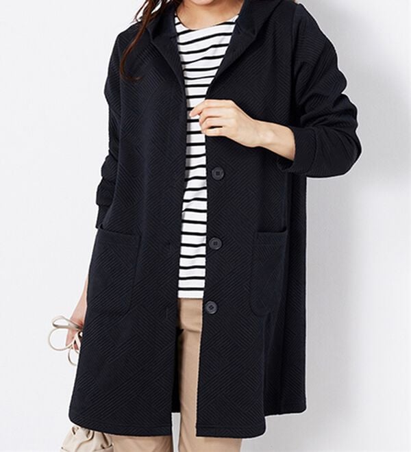 BELLUNA（ベルーナ）の「幾何柄ジャカード素材フードカーディガン（その他カーディガン）」｜詳細画像