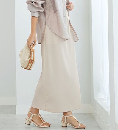 GeeRA（ジーラ）の「【着回し力◎】楽ちんすっきり見え！リブロングスカート（ロングスカート）」