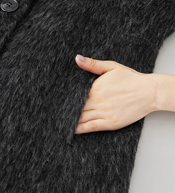 RANAN（ラナン）の「2WAYフレアーステンカラーシャギーコート（ロングコート）」｜詳細画像